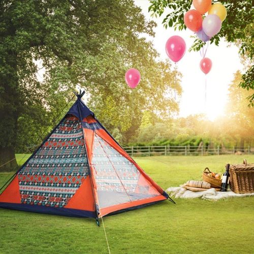  QTDS Outdoor-Campingzelt, gross 3-4 Personen, Sandproof Windproof Rainproof Sunscreen, Geeignet fuer Picknick Beach Park Lawn Field Fishing, Orange