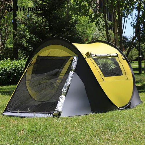  QTDS Strandzelt 3 Personen Vollautomatisch Freie Geschwindigkeit OEffnen Tragbare Camping Schlafzimmer Regen Sonnenschutzzelt Outdoor Speed Open Zelt 30 Sekunden zum OEffnen Sonnen