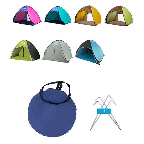  QTDS Automatischer Instant Family UV-Schutz Strandzelt 3-4 Personen Groesse Pop Up Sunshade Portable Sun Shelter Baldachin Zelt Fuer Camping Angeln Wandern Picnicing Ultralight Baldac