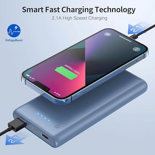  Portable Charger Power Bank 26800mah,Ultra-High Capacity External Cell Phone Battery Pack,2 USB Output High Speed Charging Power bank Compatible with iPhone 15 14 13 12 11 Samsung Android LG etc-Blue