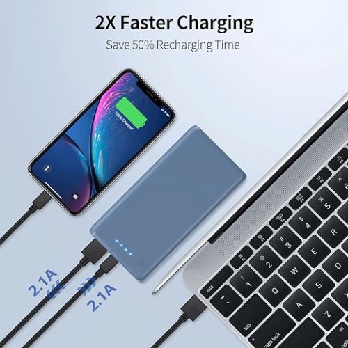  Portable Charger Power Bank 26800mah,Ultra-High Capacity External Cell Phone Battery Pack,2 USB Output High Speed Charging Power bank Compatible with iPhone 15 14 13 12 11 Samsung Android LG etc-Blue