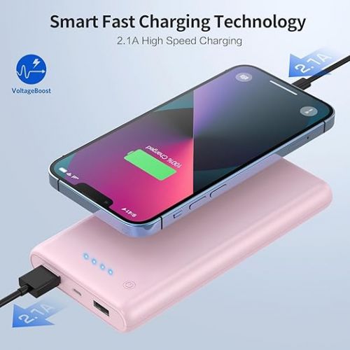  Portable Charger Power Bank 26800mah,Ultra-High Capacity Safer External Cell Phone Battery Pack,2 USB Output High Speed Charging Power bank Compatible with iPhone 15/14/13/12/11 Samsung Android-Pink
