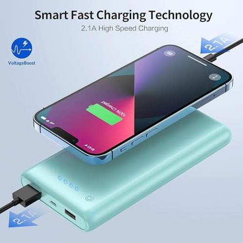  Portable Charger Power Bank 26800mah, Ultra-High Capacity Safer External Cell Phone Battery Pack with High-Performance Cells & 2 USB Output Compatible with iPhone 15 14 13 12 11 Samsung Android-Green