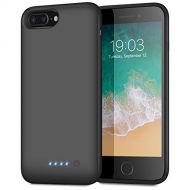 [아마존베스트]QTshine Battery Case for iPhone 8plus/7plus/6 Plus/6s Plus, Upgraded [8500mAh] Protective Portable Charging Case Rechargeable Extended Battery Pack for Apple iPhone 8plus/7plus/6 Plus/6s P