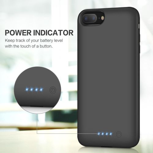  [아마존베스트]QTshine Battery Case for iPhone 8plus/7plus/6 Plus/6s Plus, Upgraded [8500mAh] Protective Portable Charging Case Rechargeable Extended Battery Pack for Apple iPhone 8plus/7plus/6 Plus/6s P