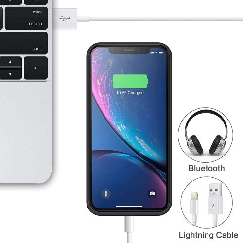  [아마존베스트]QTshine Battery Case for iPhone XR, Newest [6800mAh] Protective Portable Charging Case Rechargeable Extended Battery Pack Charger Case for Apple iPhone XR(6.1inch) Backup Power Ban