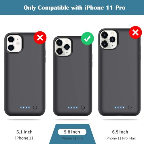  [아마존베스트]QTshine Battery Case for iPhone 11 Pro, [6800mAh] Protective Portable Charging Case Rechargeable Extended Battery Pack Charger Case for Apple iPhone 11 Pro(5.8 inch) Backup Power B