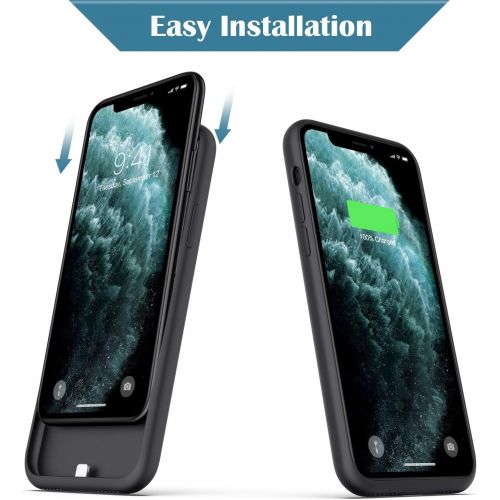  [아마존베스트]QTshine Battery Case for iPhone 11 Pro, [6800mAh] Protective Portable Charging Case Rechargeable Extended Battery Pack Charger Case for Apple iPhone 11 Pro(5.8 inch) Backup Power B