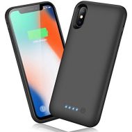 [아마존베스트]QTshine Battery Case for iPhone X/XS/10, Newest [6500mAh] Protective Portable Charging Case Rechargeable Extended Battery Pack for Apple iPhone X/XS/10(5.8) Backup Power Bank Cover