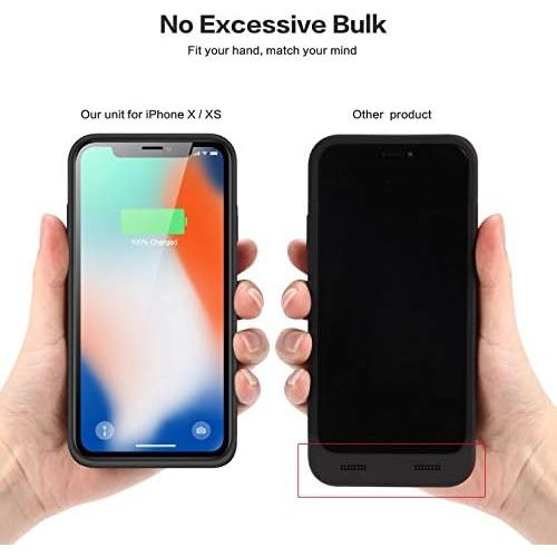  [아마존베스트]QTshine Battery Case for iPhone X/XS/10, Newest [6500mAh] Protective Portable Charging Case Rechargeable Extended Battery Pack for Apple iPhone X/XS/10(5.8) Backup Power Bank Cover