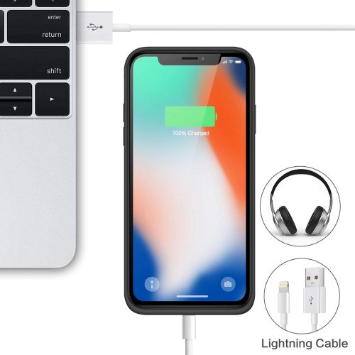  [아마존베스트]QTshine Battery Case for iPhone X/XS/10, Newest [6500mAh] Protective Portable Charging Case Rechargeable Extended Battery Pack for Apple iPhone X/XS/10(5.8) Backup Power Bank Cover