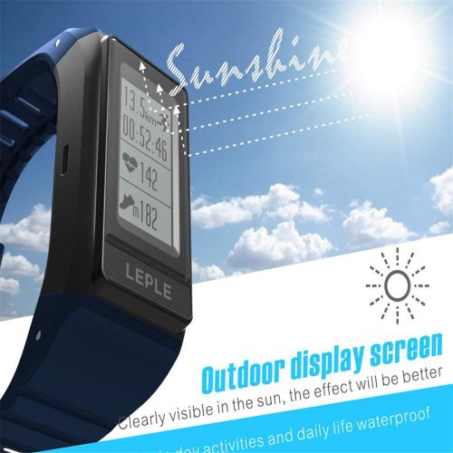  QUARKJK IP68 Waterproof Smart Bracelet GPS Smart Band Wristband Passometer Heart Rate Monitor Fitness Tracker Multi Sport Mode,Blue