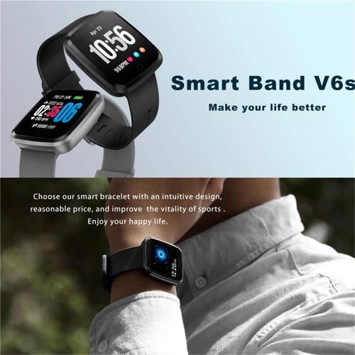  QUARKJK Smart Bracelet Pro Color Screen Waterproof Wristband Heart Rate Monitor Blood Pressure Measure Fitness Tracker Band,Red