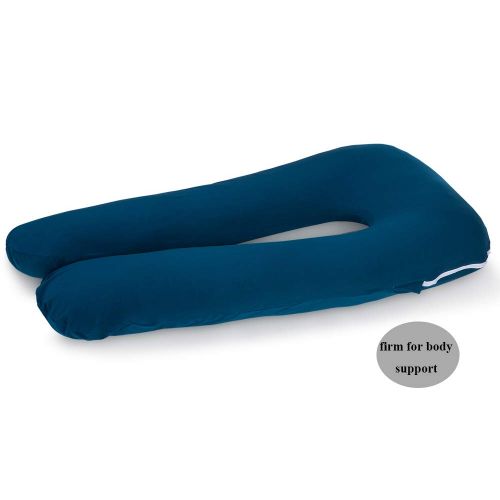  QUEEN ROSE Pregnancy Pillow and U-Shape Full Body Pillow with Velvet Cover,Blue and Gray