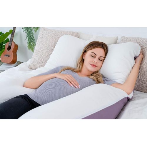  [아마존베스트]QUEEN ROSE Pregnancy Body Pillow-U Shaped Maternity Pillow for Pregnant Women,with Satin Cover