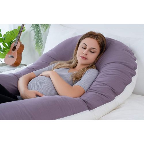  [아마존베스트]QUEEN ROSE Pregnancy Body Pillow-U Shaped Maternity Pillow for Pregnant Women,with Satin Cover