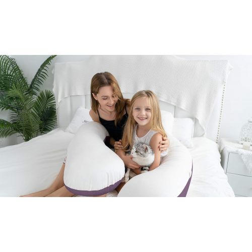  [아마존베스트]QUEEN ROSE Pregnancy Body Pillow-U Shaped Maternity Pillow for Pregnant Women,with Satin Cover