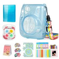 QUEEN3C Instant Mini 11 Protective Case Accessory Bundles, with Album, Filters & Other Accessories Compatible with Fujifilm Instax Mini 11 Instant Camera. (Clear Case Bundles, Blue