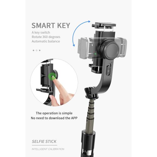  QUMOX Bluetooth Selfie Stick Tripod with Stabilizer One-Axis Gimbal for iPhone Android