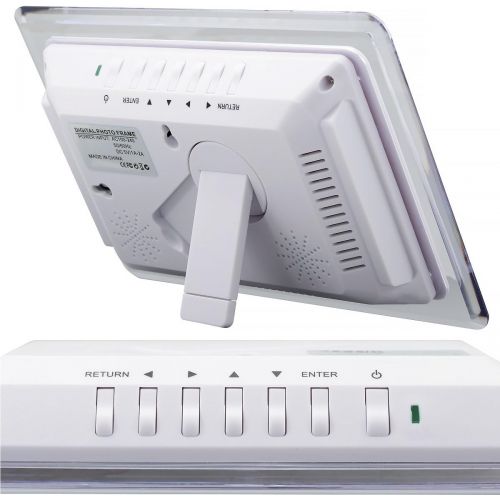  [아마존베스트]QUMOX 7 TFT LCD Remote Control Digital Picture Frame MP3 Player Alarm with LED Light 7 Color White