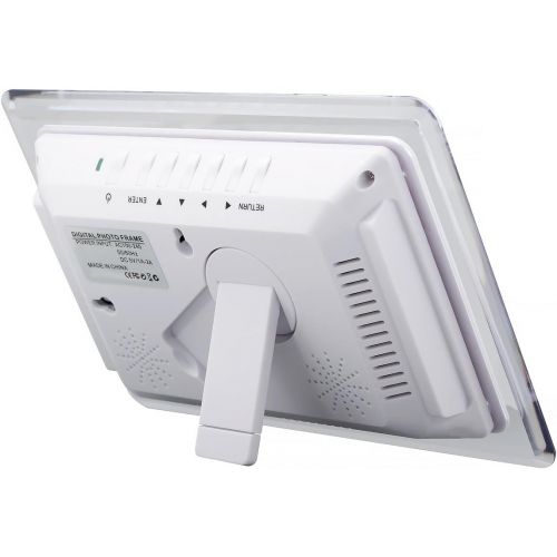  [아마존베스트]QUMOX 7 TFT LCD Remote Control Digital Picture Frame MP3 Player Alarm with LED Light 7 Color White