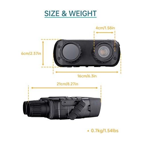  [아마존베스트]QUNSE Digital Night Vision Binocular 7 x 31 mm 2.31 Inch TFT LCD Screen with 32 GB Card, 4X with Digital Zoom Function, Comfortable Viewing