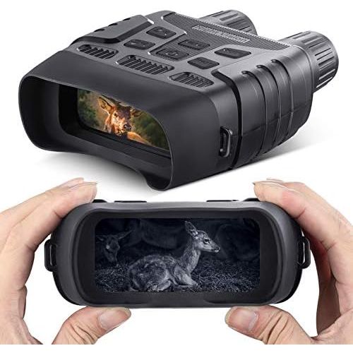  [아마존베스트]QUNSE Digital Night Vision Binocular 7 x 31 mm 2.31 Inch TFT LCD Screen with 32 GB Card, 4X with Digital Zoom Function, Comfortable Viewing