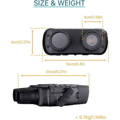  [아마존베스트]QUNSE Digital Night Vision Binocular 7 x 31 mm 2.31 Inch TFT LCD Screen with 32 GB Card, 4X with Digital Zoom Function, Comfortable Viewing