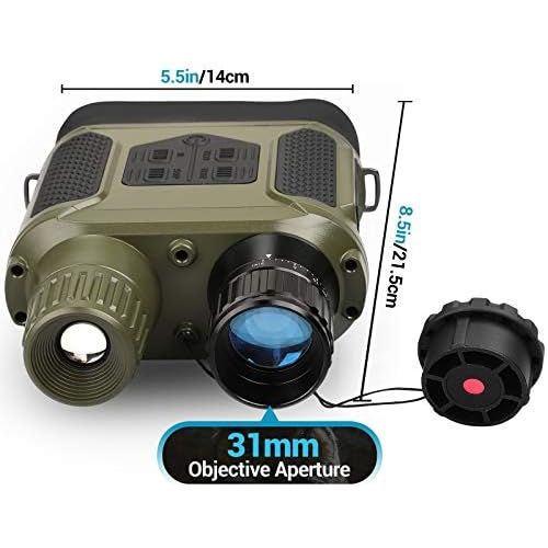  [아마존베스트]QUNSE Night Vision Device, 7x Night Vision Binoculars from 400 m in Dark, 640 x 480p HD Photo Camera Video Recorder, 31 mm Lens Digital Night Vision Device with 4 Inch Large Screen