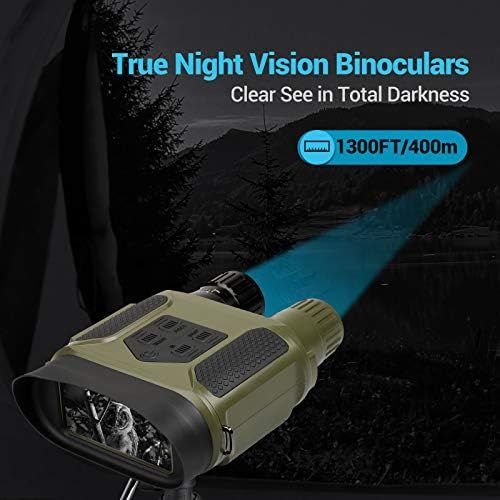  [아마존베스트]QUNSE Night Vision Device, 7x Night Vision Binoculars from 400 m in Dark, 640 x 480p HD Photo Camera Video Recorder, 31 mm Lens Digital Night Vision Device with 4 Inch Large Screen