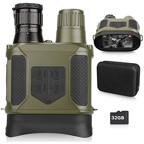  [아마존베스트]QUNSE Night Vision Device, 7x Night Vision Binoculars from 400 m in Dark, 640 x 480p HD Photo Camera Video Recorder, 31 mm Lens Digital Night Vision Device with 4 Inch Large Screen