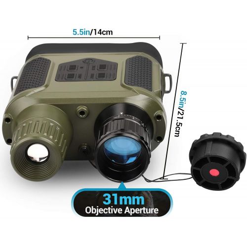  [아마존베스트]QUNSE Night Vision Device, 7x Night Vision Binoculars from 400 m in Dark, 640 x 480p HD Photo Camera Video Recorder, 31 mm Lens Digital Night Vision Device with 4 Inch Large Screen