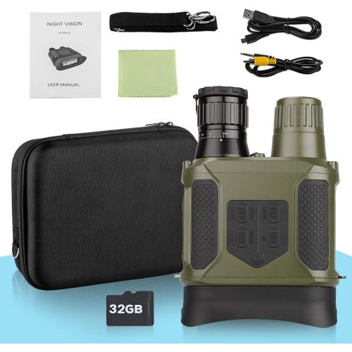  [아마존베스트]QUNSE Night Vision Device, 7x Night Vision Binoculars from 400 m in Dark, 640 x 480p HD Photo Camera Video Recorder, 31 mm Lens Digital Night Vision Device with 4 Inch Large Screen