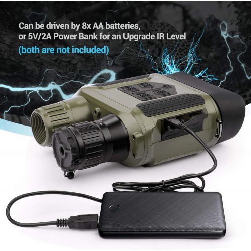  [아마존베스트]QUNSE Night Vision Device, 7x Night Vision Binoculars from 400 m in Dark, 640 x 480p HD Photo Camera Video Recorder, 31 mm Lens Digital Night Vision Device with 4 Inch Large Screen