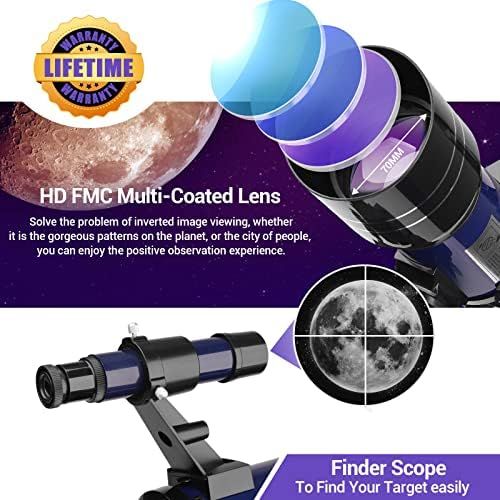  [아마존베스트]QUNSE Childrens Telescope 70 mm Telescope Astronomical for Children and Beginners, 15 x 150 x Refractor Telescope with Aluminium Tripod Moon Filter and Adapter Pro for Mobile Phone