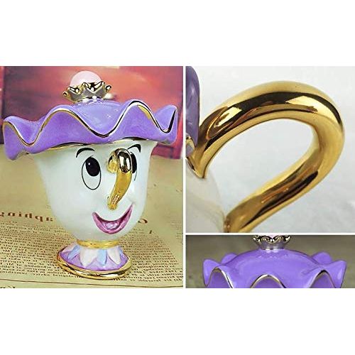  QVBokay New Cartoon Beauty and The Beast Teapot Mug Mrs Potts Chip Tea Pot Cup One Set Lovely Cute Gift for Girl Home Decorationl