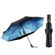 QWZNL Big Led Automatic Folding Umbrella Parasols Japanese Strong Windproof Super Wide Outdoor Blue Black Rain Umbrellas Women Men,A