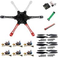 QWinOut F550 6-Axis Airframe RC Hexacopter Drone Kit DIY PNF Unassembly Combo Set with KK 2.3 Flight Controller ESC Motor Propeller