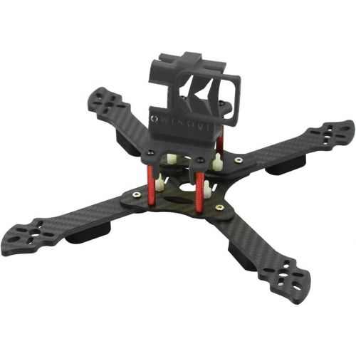  QWinOut Owl215 215mm Carbon Fiber FPV Racing Drone Frame Kit with 3D Print TPU Camera Mount for GOPRO 5/6/7 Action Camera (20 Degree,Black)