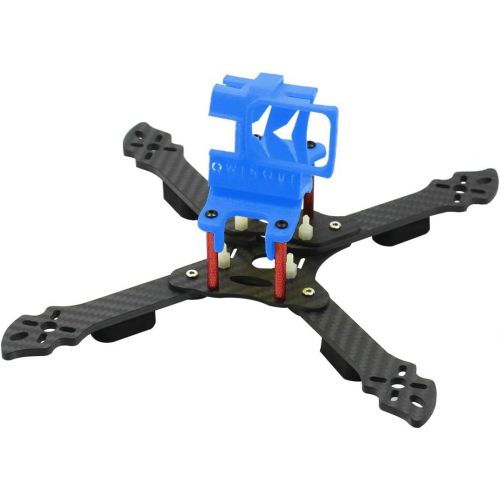  QWinOut Owl215 215mm Carbon Fiber FPV Racing Drone Frame Kit with 3D Print TPU Camera Mount for GOPRO 5/6/7 Action Camera (20 Degree,Blue)