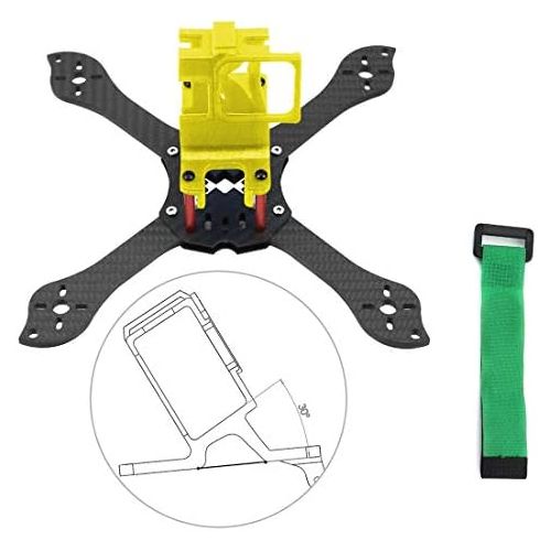  QWinOut T210 5 inch Truex 210mm Quadcopter Frame Kit Carbon Fiber Rack FPV Camera Fixed Mount TPU for GoPro 7/6/5 Freestyle Whoop Drone (30degree Yellow)
