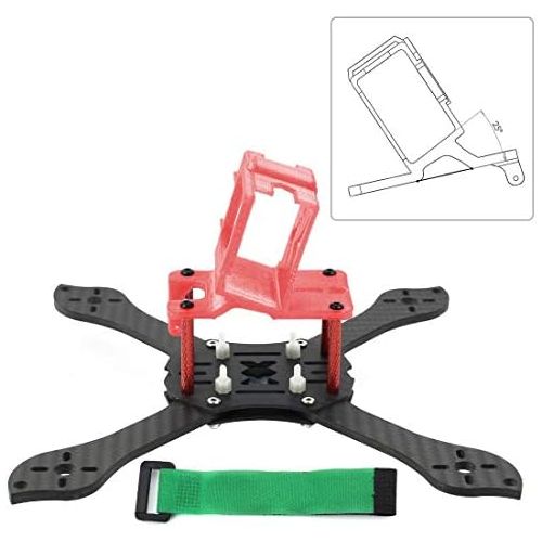  QWinOut T210 5 inch Truex 210mm Quadcopter Frame Kit Carbon Fiber Rack FPV Camera Fixed Mount TPU for GoPro 7/6/5 Freestyle Whoop Drone (25degree Red)