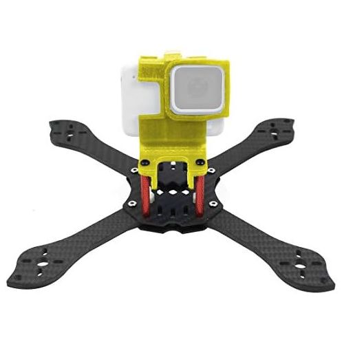  QWinOut T210 5 inch Truex 210mm Quadcopter Frame Kit Carbon Fiber Rack FPV Camera Fixed Mount TPU for GoPro 7/6/5 Freestyle Whoop Drone (25degree Yellow)