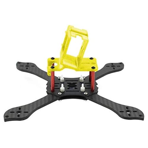  QWinOut T210 5 inch Truex 210mm Quadcopter Frame Kit Carbon Fiber Rack FPV Camera Fixed Mount TPU for GoPro 7/6/5 Freestyle Whoop Drone (25degree Yellow)