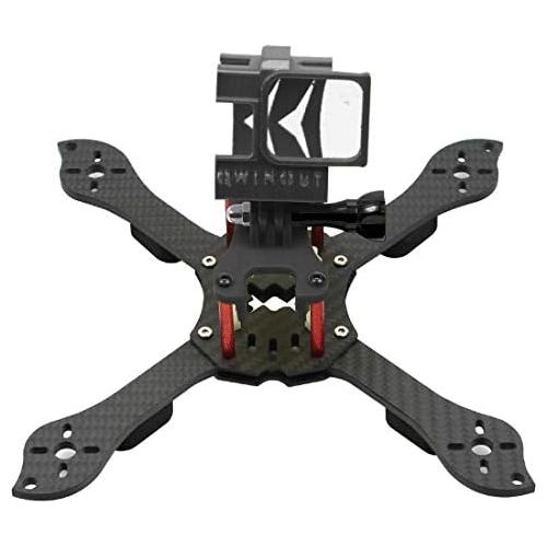  QWinOut Three1 210mm FPV Racing Drone Quadcopter Frame Kit with TPU Camera Mount Angle Adjustable for GOPRO 5/6/7 Action Camera (Black)