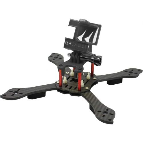  QWinOut Three1 210mm FPV Racing Drone Quadcopter Frame Kit with TPU Camera Mount Angle Adjustable for GOPRO 5/6/7 Action Camera (Black)