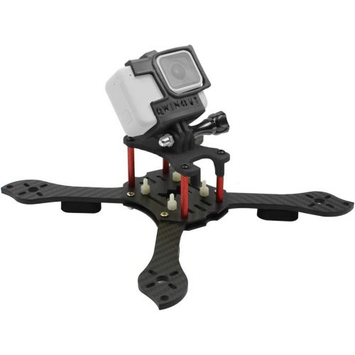  QWinOut Three1 210mm FPV Racing Drone Quadcopter Frame Kit with TPU Camera Mount Angle Adjustable for GOPRO 5/6/7 Action Camera (Black)