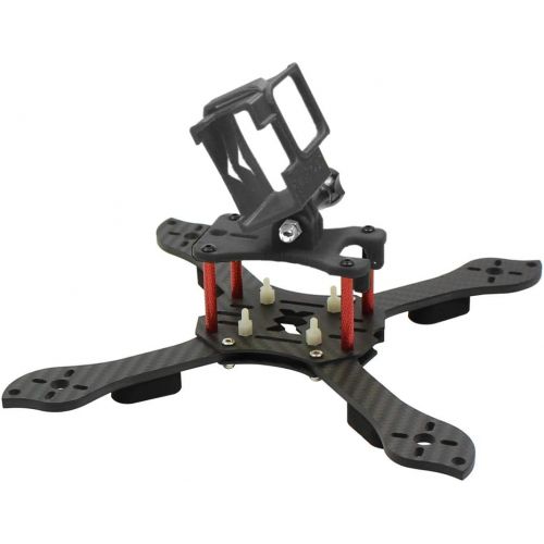  QWinOut Three1 210mm FPV Racing Drone Quadcopter Frame Kit with TPU Camera Mount Angle Adjustable for GOPRO 5/6/7 Action Camera (Black)