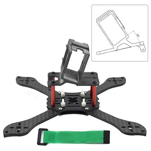  QWinOut T210 5 inch Truex 210mm Quadcopter Frame Kit Carbon Fiber Rack FPV Camera Fixed Mount TPU for GoPro 7/6/5 Freestyle Whoop Drone (25degree Black)