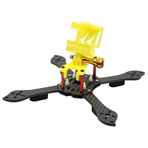  QWinOut Three1 210mm FPV Racing Drone Quadcopter Frame Kit with TPU Camera Mount Angle Adjustable for GOPRO 5/6/7 Action Camera (Yellow)